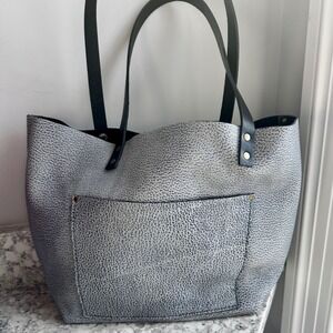 Portland Leather Fog Large Tote with Black handles **Unicorn**